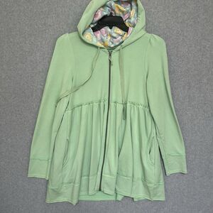 Evy's Tree Womens Hoodie Size Large Mint Green Full Zip Pockets